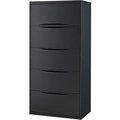 Global Equipment Interion® 30" Premium Lateral File Cabinet 5 Drawer Black LF-30-5D-BLACK